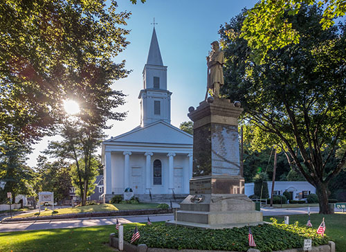 Photo of Congregational Church and Civil War Memorial